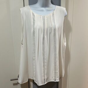 Anne Taylor Elegant Cream Sleeveless Top